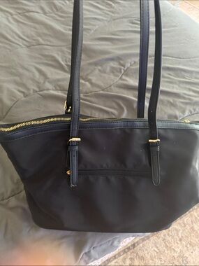Everyday Black Tote with Gold Accents